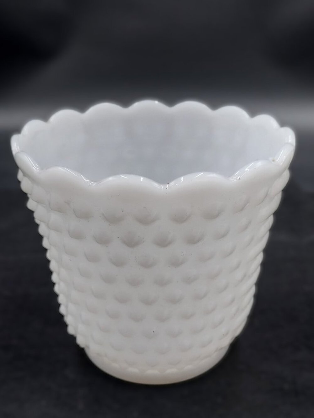 Vintage Fire King Milk Glass Hobnail and Bars Planter Made in 1950's